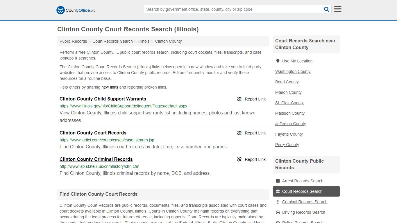 Court Records Search - Clinton County, IL (Adoptions ...