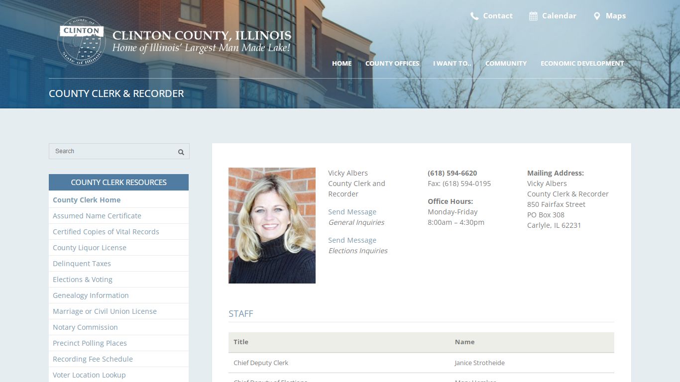 County Clerk & Recorder | Clinton County, Illinois