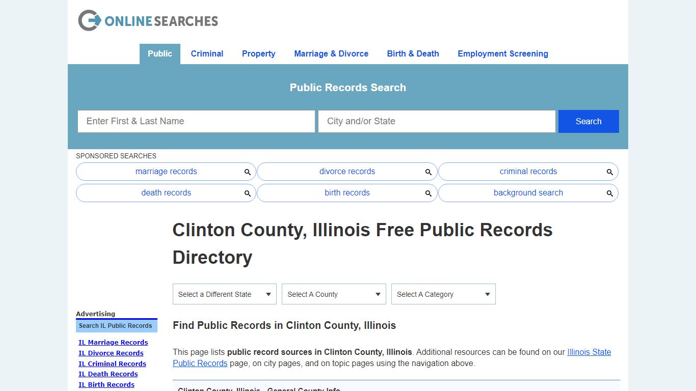 Clinton County, Illinois Public Records Directory