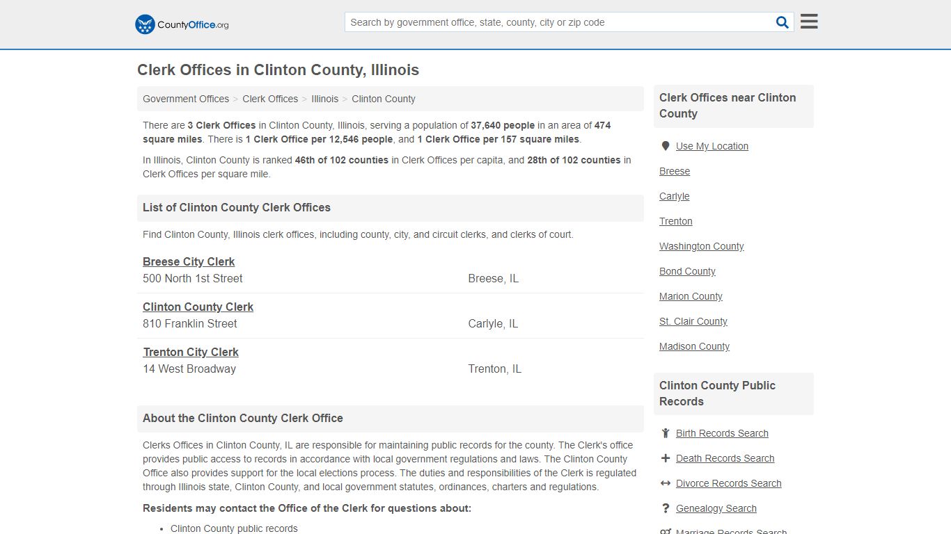 Clerk Offices - Clinton County, IL (County & Court Records)